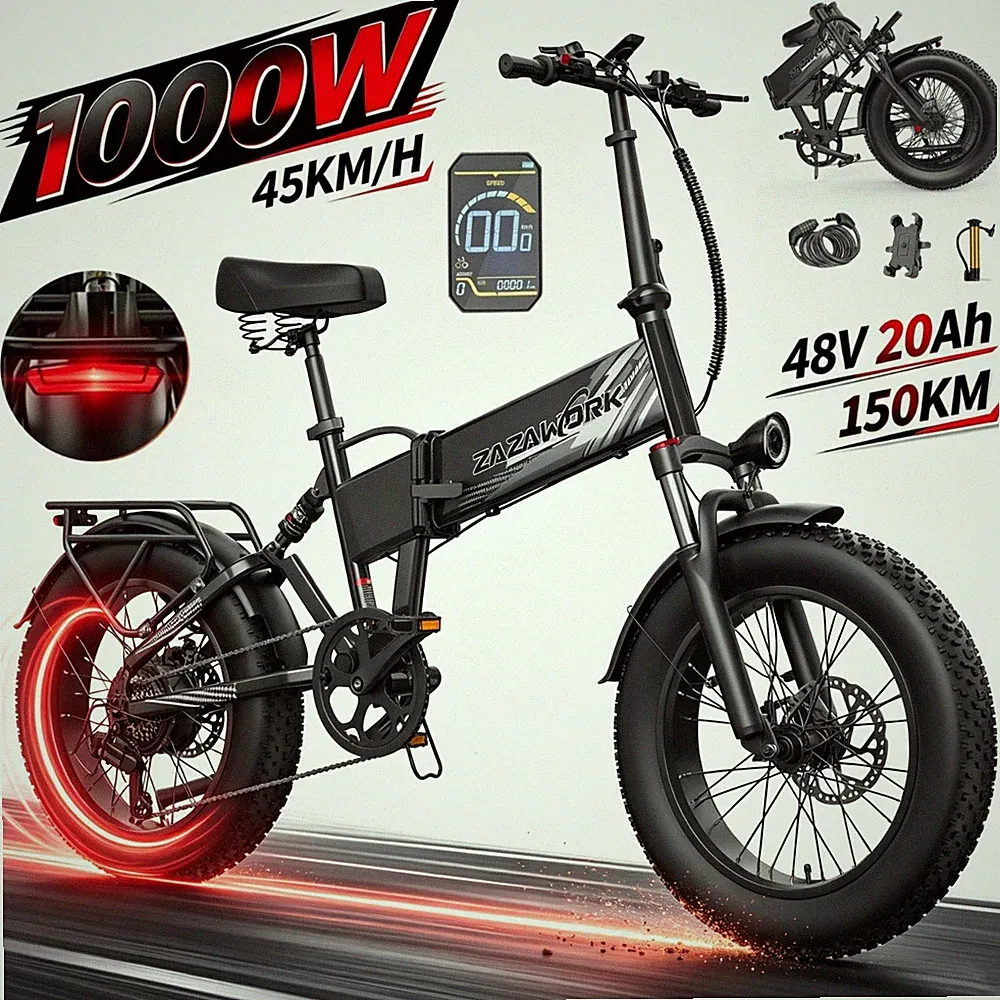 10000W Klapprad E-Bike E-Mountainbike 48V 20Ah Elektrofahrrad 20 Zoll E-Fatbike