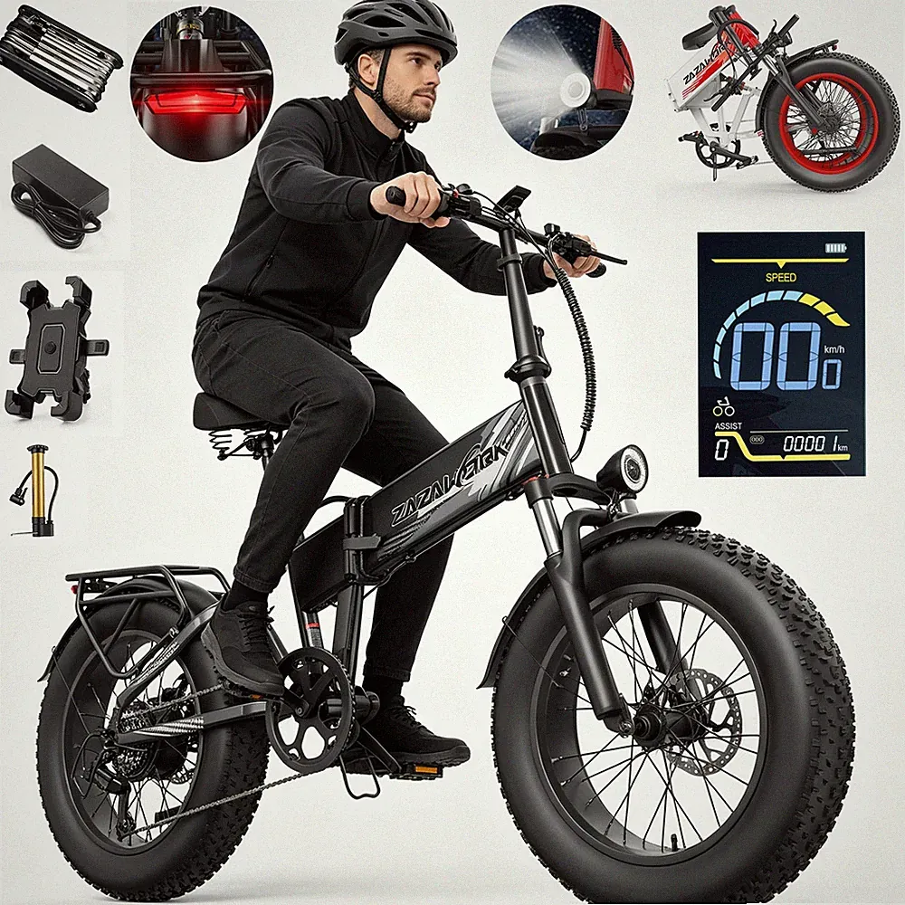 1000W 20 Zoll E-Mountainbike Klapprad E-Bike 20Ah Elektrofahrrad 45KM/H 120KM