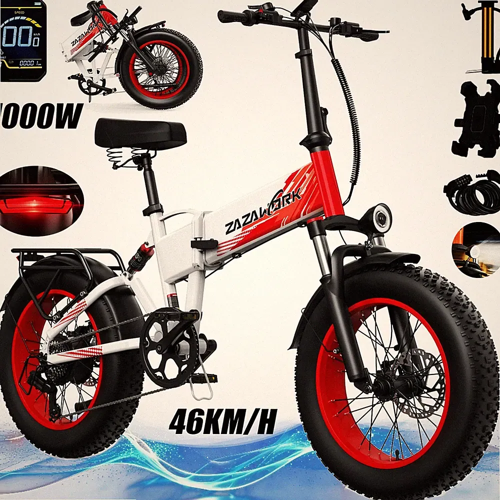1000W 20 Zoll Klapprad Fatbike E-Bike 48V 20Ah Faltbar Elektrofahrrad 150km DE