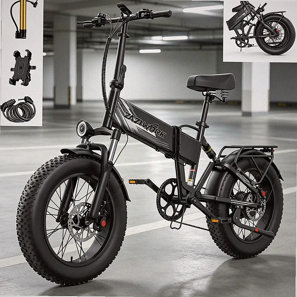 1000W 20Zoll Elektrofahrrad 48V 20Ah Klapprad Fatbike E-Bike E-moutainbike 150km