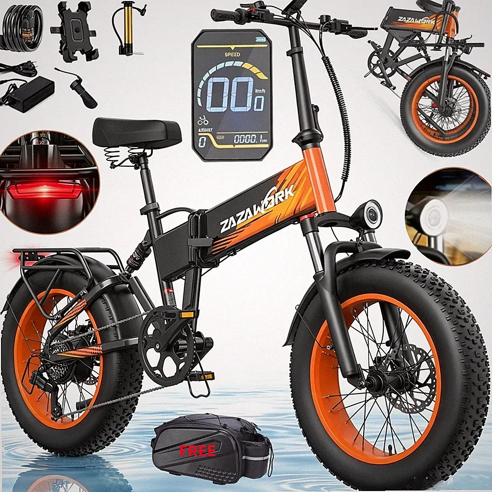 1000W E-Mountainbike Klapprad E-bike 960Wh 20 Zoll Fatbike Elektrofahrrad 45km/h