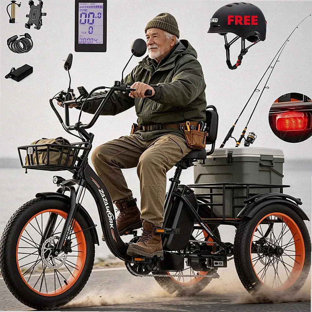 1000W Elektrodreirad 960Wh Klappbar 3 Rad E-Bike 20*3 Zoll Elektro-Lastendreirad