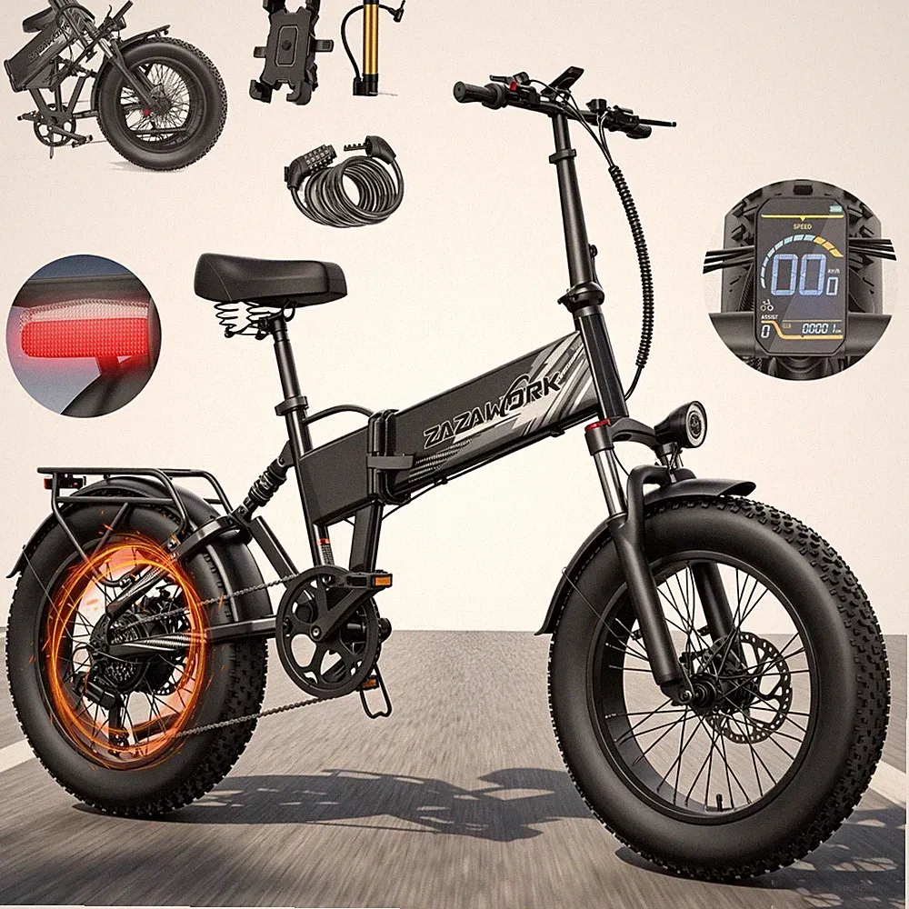 1000W Elektrofahrrad 20''4.0 Klapprad 48V 20AH City E-Bike MTB 60NM E-Bike 150KM