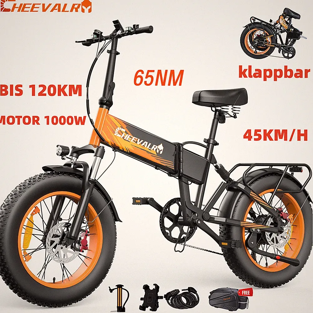 1000W Elektrofahrrad 20 Zoll klappbar E-bike 48V20AH E-Mountainbike vollfederung