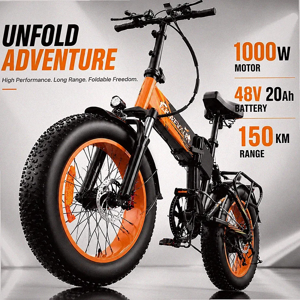 1000W Elektrofahrrad 20Zoll E-bike 60Nm 150KM 48V E-MTB Klappbar FatTire Offroad