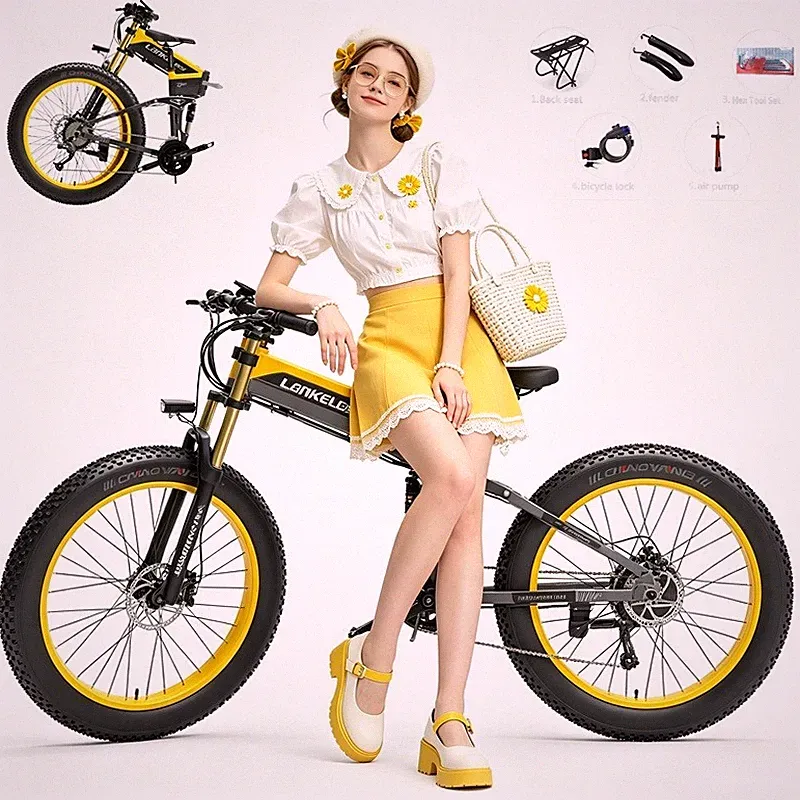 1000W Klapprad City eBike 26''Pedelec Faltbar 14,5AH MTB E-Bike Shimano 27-Gänge