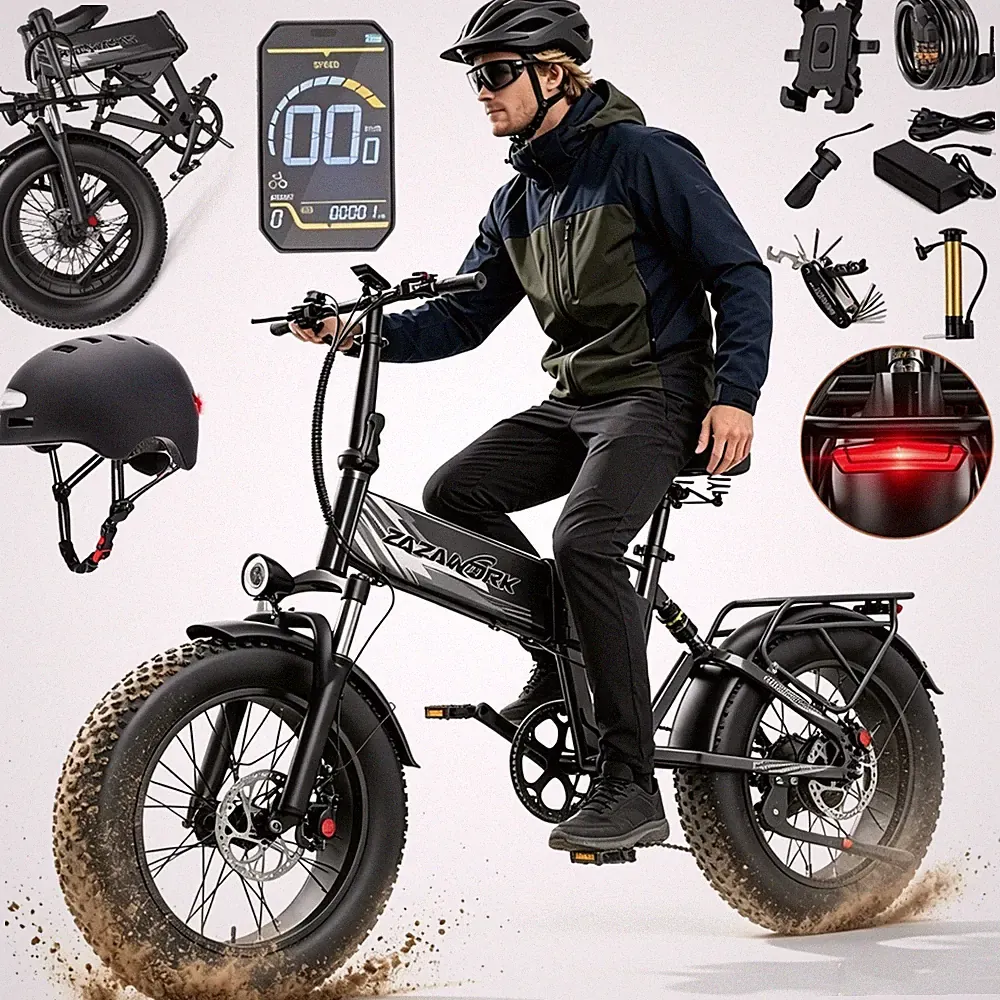1000W ZAZAWORK Klapprad E-Mountainbike 20Zoll Elektrofahrrad 48V20Ah City E-Bike