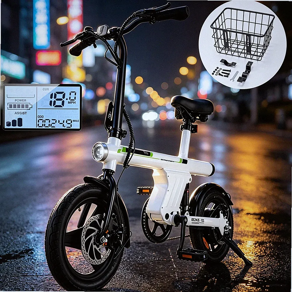 14" E-Bike Klappbar Elektrofahrrad für Herren Damen 36V/7.8Ah mit Fahrradkorb