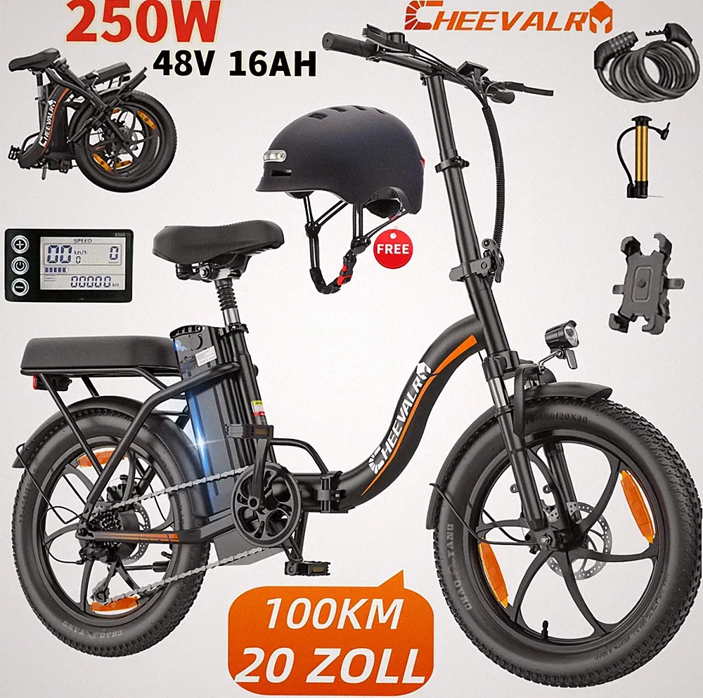 20*3 Zoll Elektrofahrrad 250W 48V 16Ah Klapprad Ebike Damen Pedelec City E-Bike