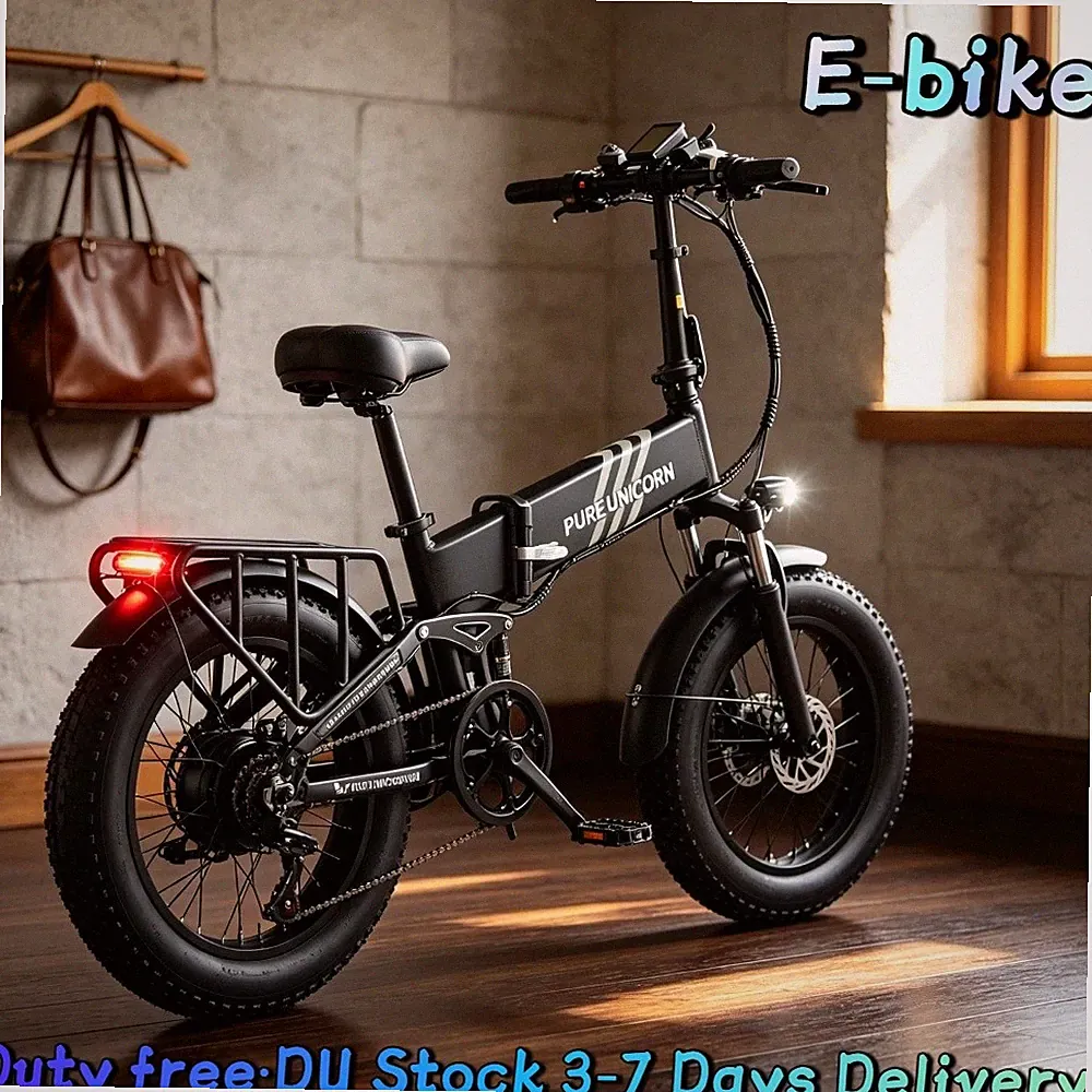 20''*4,0 Fetter Reifen Elektrofahrrad 1000W 15Ah E-bike Klappbar Shimano 7 Gange