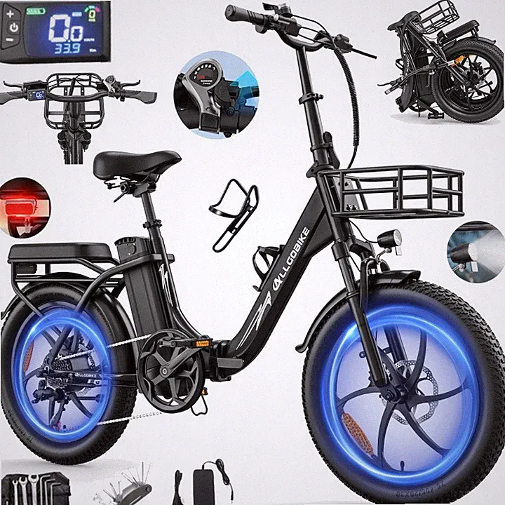 20" Elektrofahrrad 48V 20Ah Klapprad Fatbike Cargo E-Bike 150km 7Gänge Hydraulic
