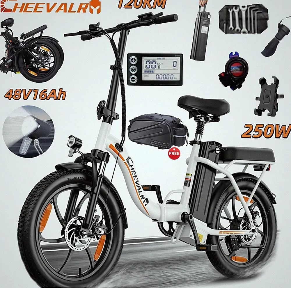 20'' City E-Bike klappbar Elektrofahrrad 250W 48V16AH Ebike Damen Shimano 7Gänge