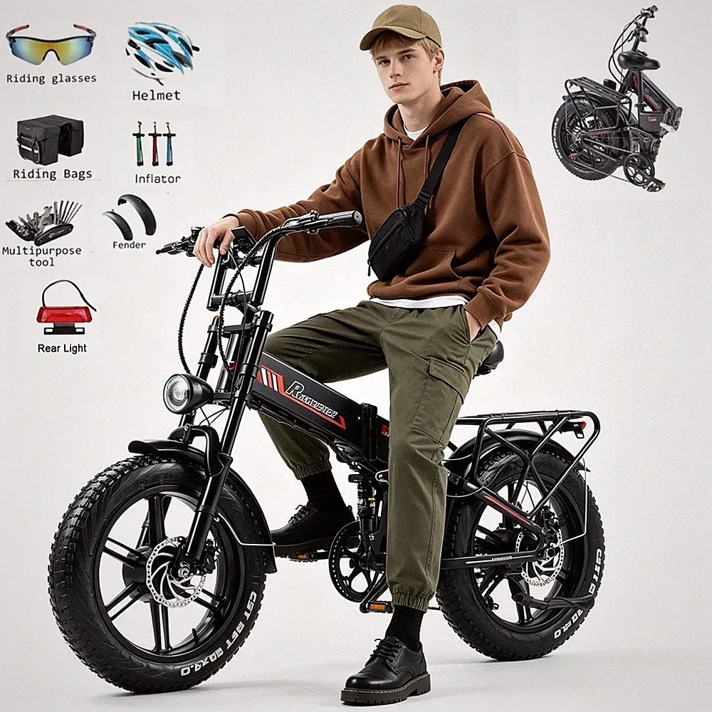 20'' Elektrofahrrad 1000W*2 Doppelmotor City E-Bike 20Ah Klapprad E-Bike 7-Gänge