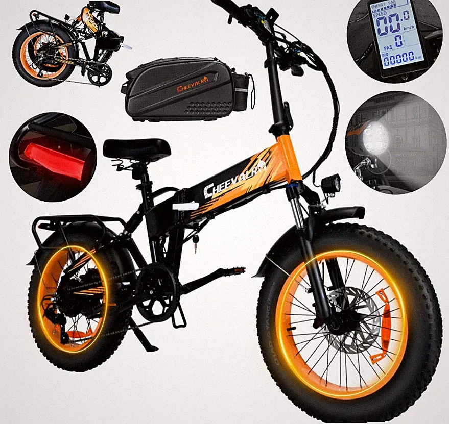 20'' Elektrofahrrad 1000W Klapprad E-Mountainbike 48V 20Ah 150KM Fatbike 46KM/H