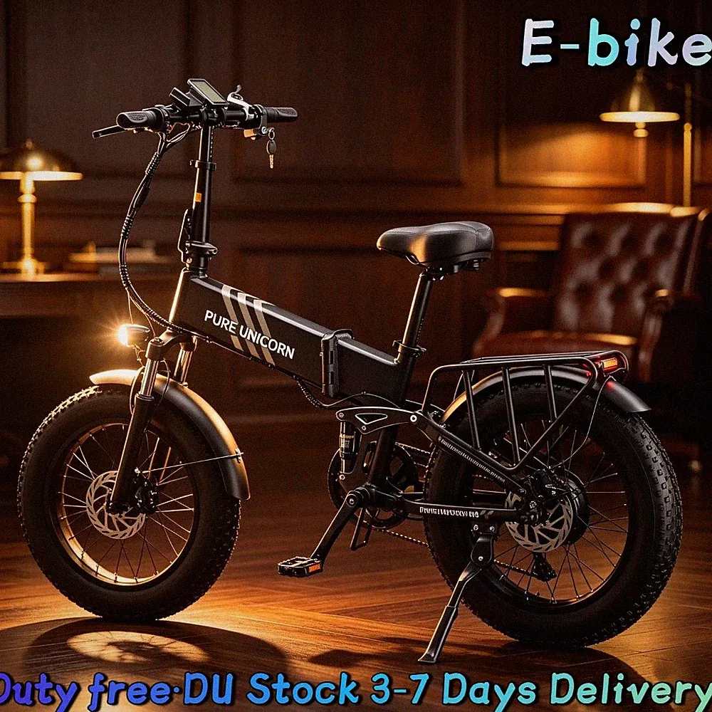 20'' Fat Tire Elektrofahrrad 1000W 15Ah Klappbar E-bike Shimano 7 Gange 60KM DU
