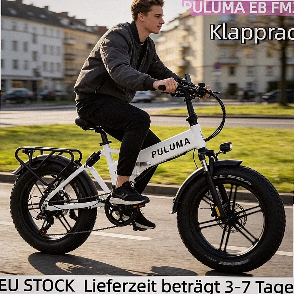 20''Fat Tire Elektrofahrrad 48V15AH Klapprad City E-Bike 750W Pedelec 7-Gänge EU