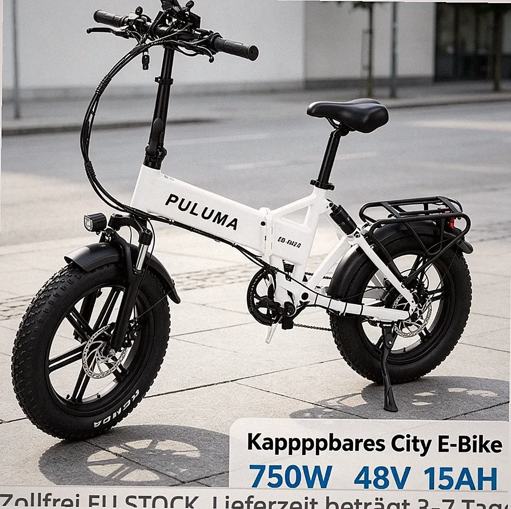 20''Fat Tire Elektrofahrrad 750W 48V15AH Klapprad City E-Bike 7-Gänge Pedelec EU