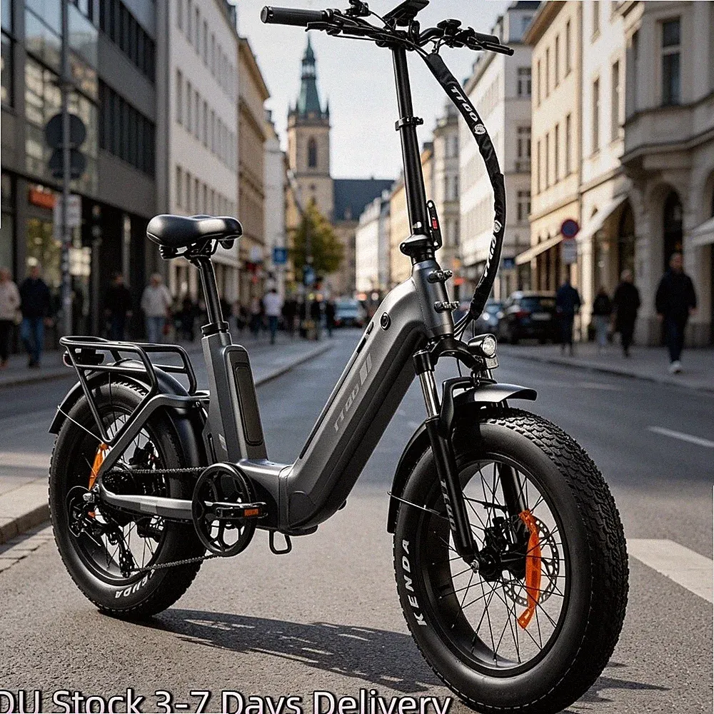 20'' Fetter Reifen Elektrofahrrad 48V 18AH E-Bike Klapprad 7 Gänge TTGO F6PRO DU