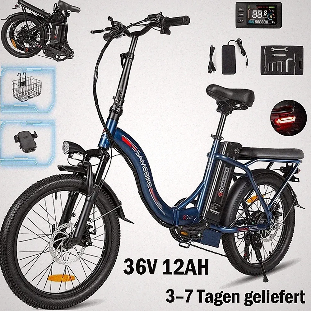 20 Zoll City E-Bike Samebike CY20 250W Klapprad 36V 12AH Elektrofahrrad bis 80km