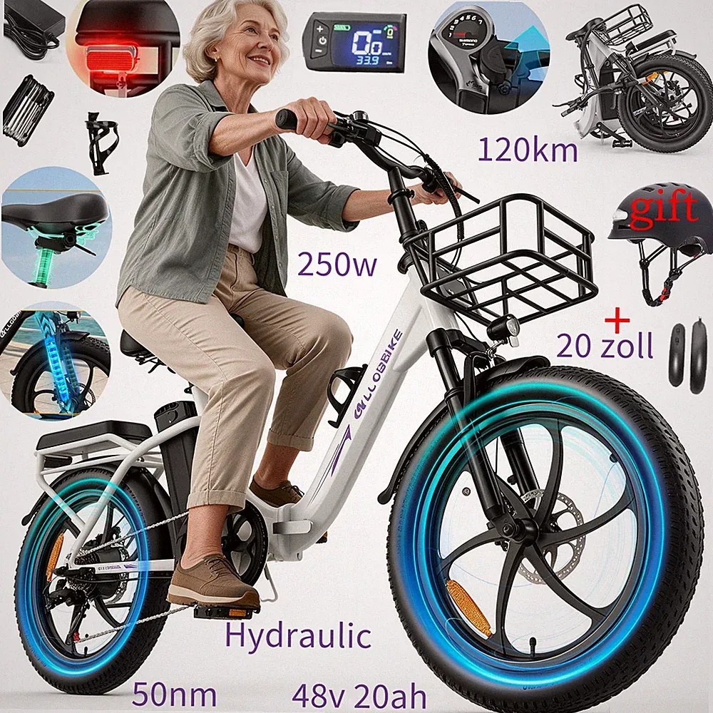 20 Zoll Dame Klappbar Elektrofahrrad 48V 20Ah 7-Gang E-Bike 120 km 50NM CityBike