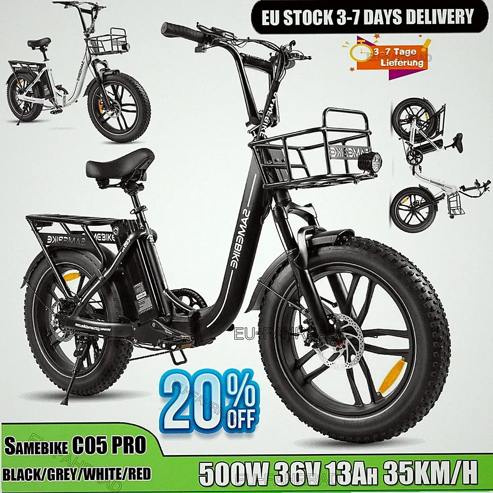20 Zoll Damen E-Bike mit krob 500W 13AH Klappbar Elektrofahrrad E-City Fatbike