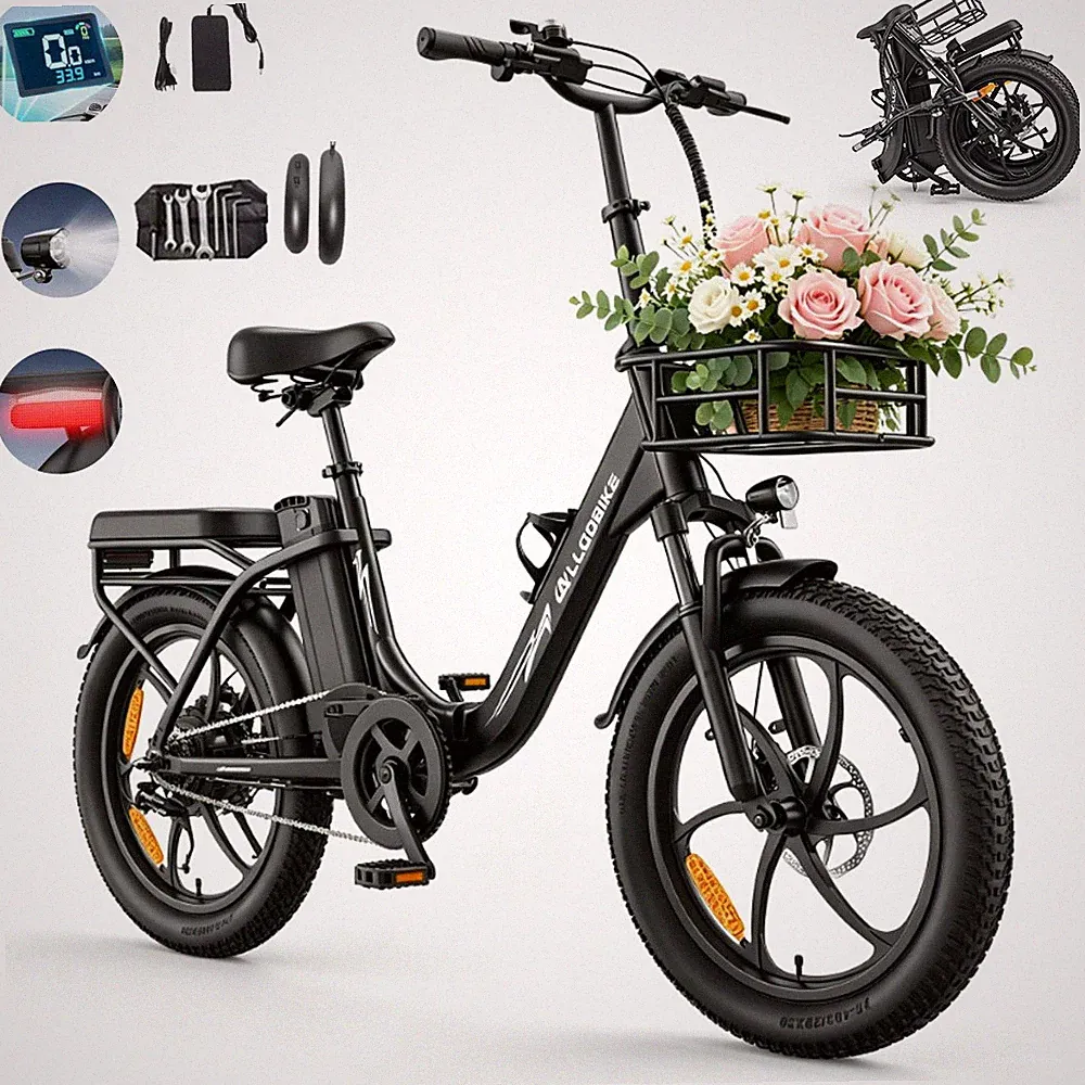 20 Zoll E-Bike Klappbar 48V 20Ah 120 km Shimano 7-Gang 32 km/h Elektrofahrrad