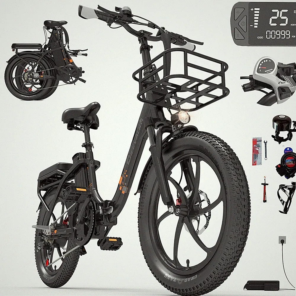 20 Zoll E-Bike Klapprad 250W 48V 20Ah 130KM Shimano Elektrofahrrad City Fat Tire
