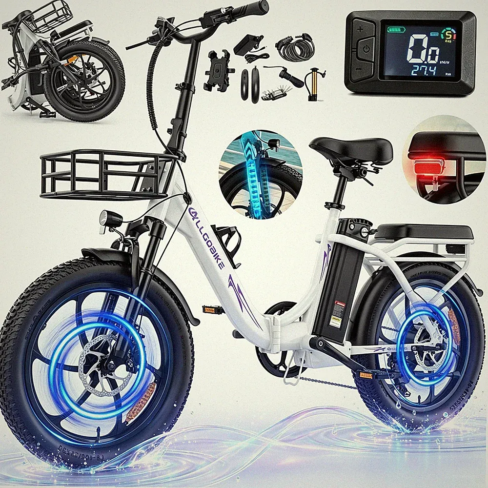 20 Zoll E-Bike Klapprad Fatbike 48V 20Ah Elektrofahrrad Damen Herren City E Bike