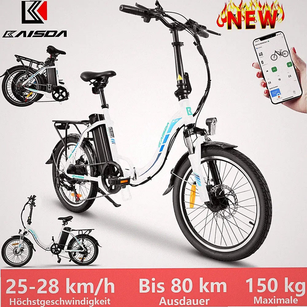 20 Zoll E Bike Pedelec Cityräder Elektrofahrrad 250W 36V 13Ah Klapprad Citybike