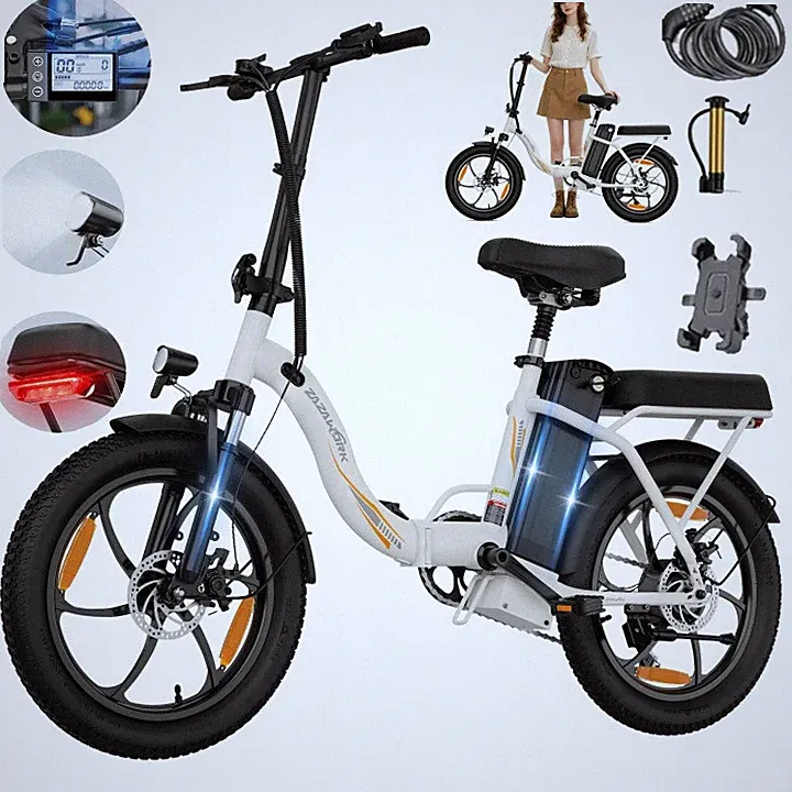 20 ZOLL E City Bike 48V 16AH Klapprad Elektrofahrrad 250W E-Bike Shimano 7 Gänge