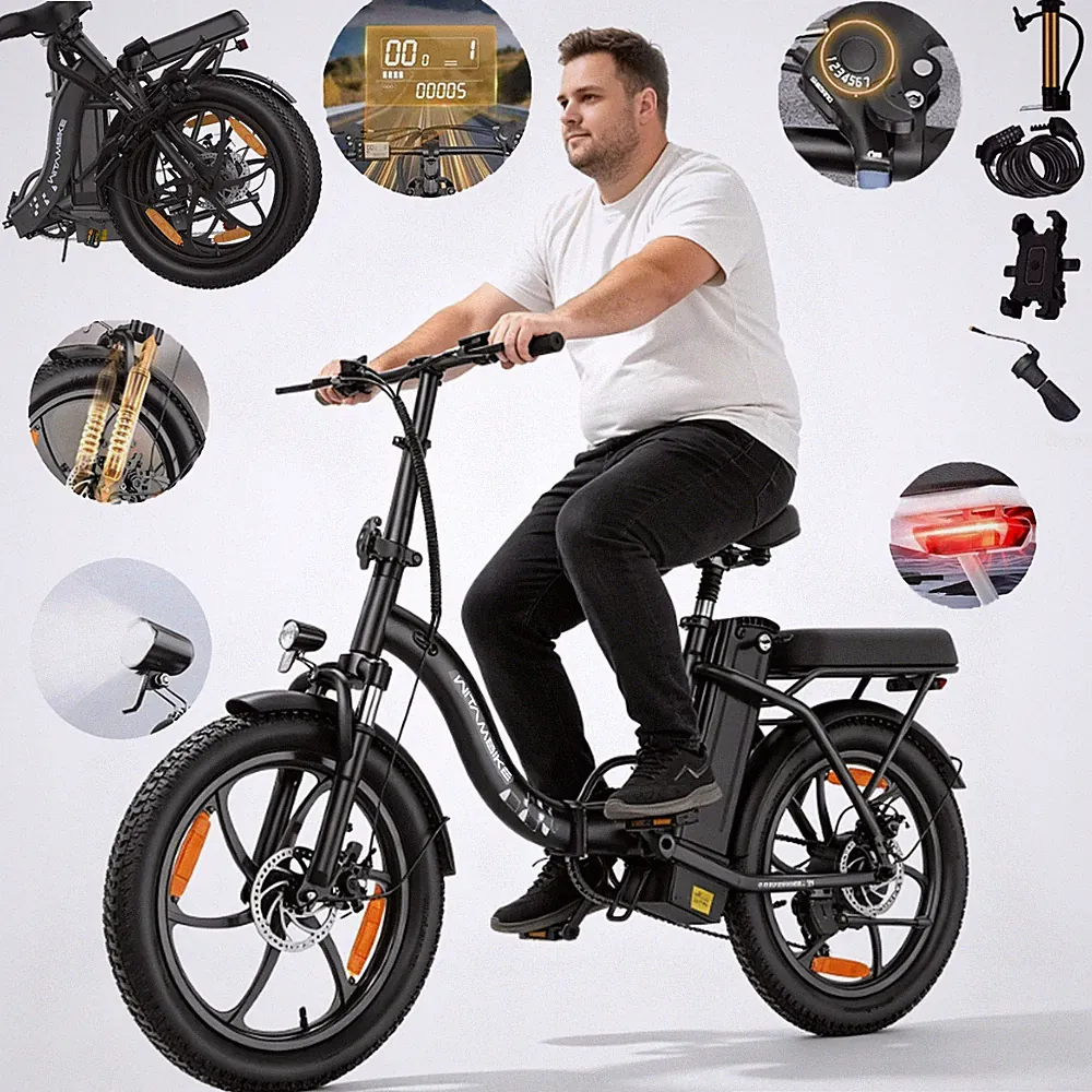 20 Zoll E-Faltrad E-Klapprad E-Bike 7 Gang Nabenschaltung 48V 16AH 250W 25KM/h
