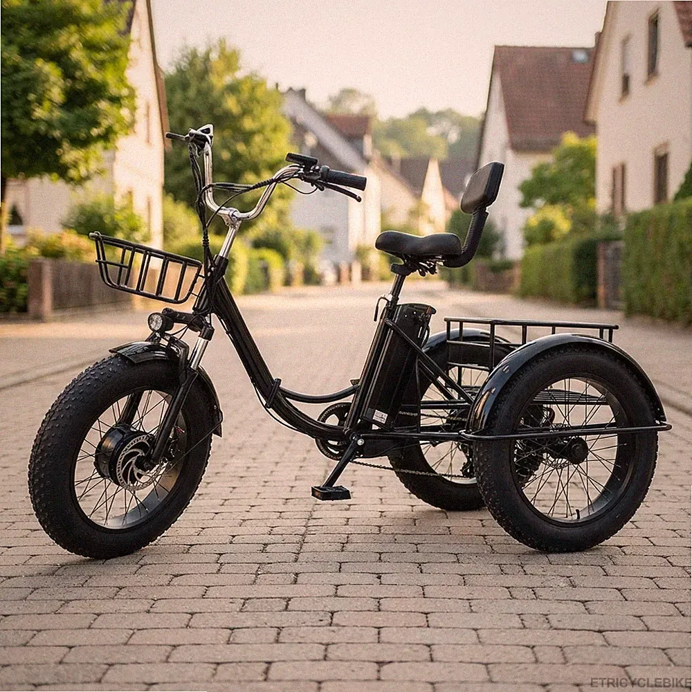 20 Zoll Elektro Dreirad Fat Tire Klappbar Senioren E-Bike 48V 15Ah Akku