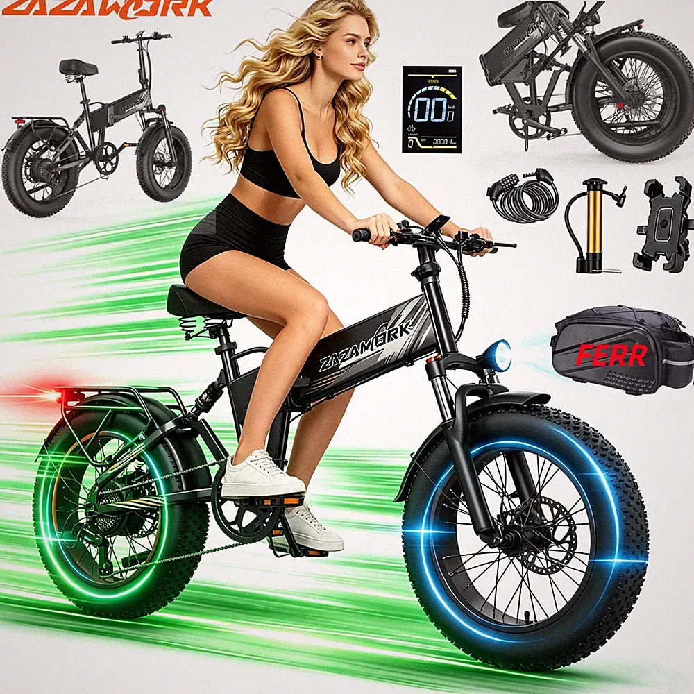 20 Zoll Elektrofahrrad 1000W Klapprad E-Mountainbike 960Wh Fatbike 45 km/h E-MTB