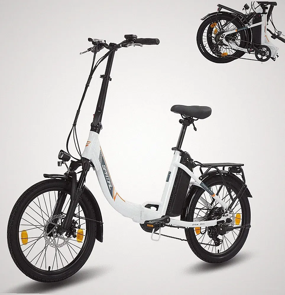 20 Zoll Elektrofahrrad 250W 13Ah Faltbares ebike Für Damen 7 Gange 35Km/h Weiß
