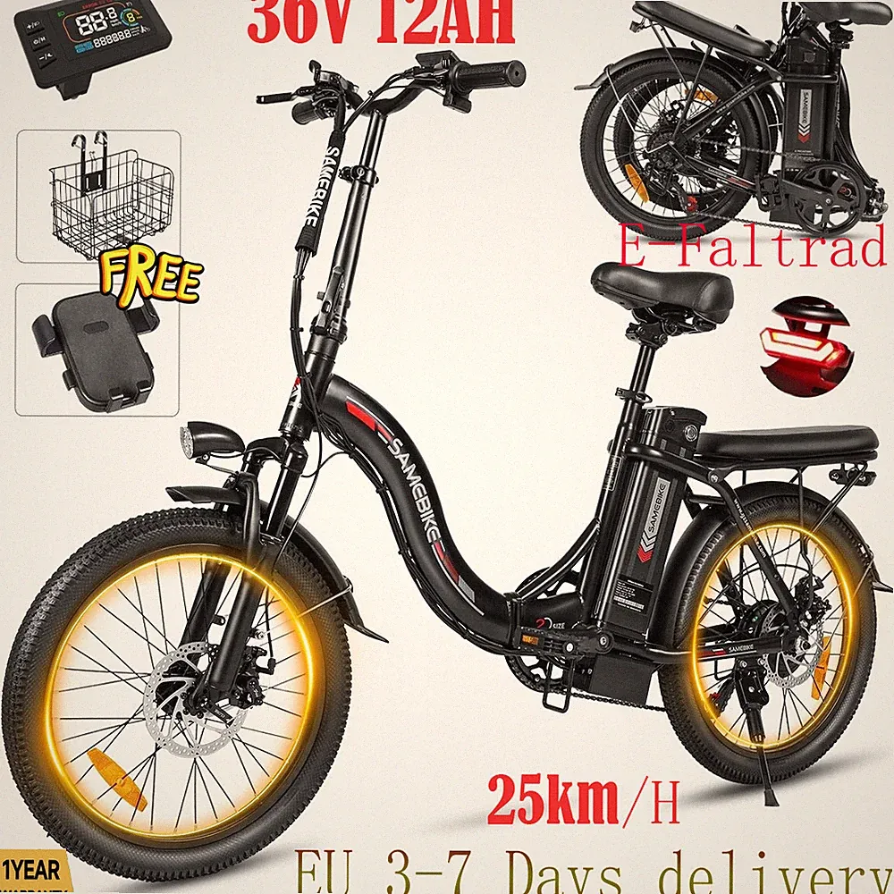 20 Zoll Elektrofahrrad 250W 13ah E-Bike Herren/Damen City E-Bike 25KM/H Klapprad