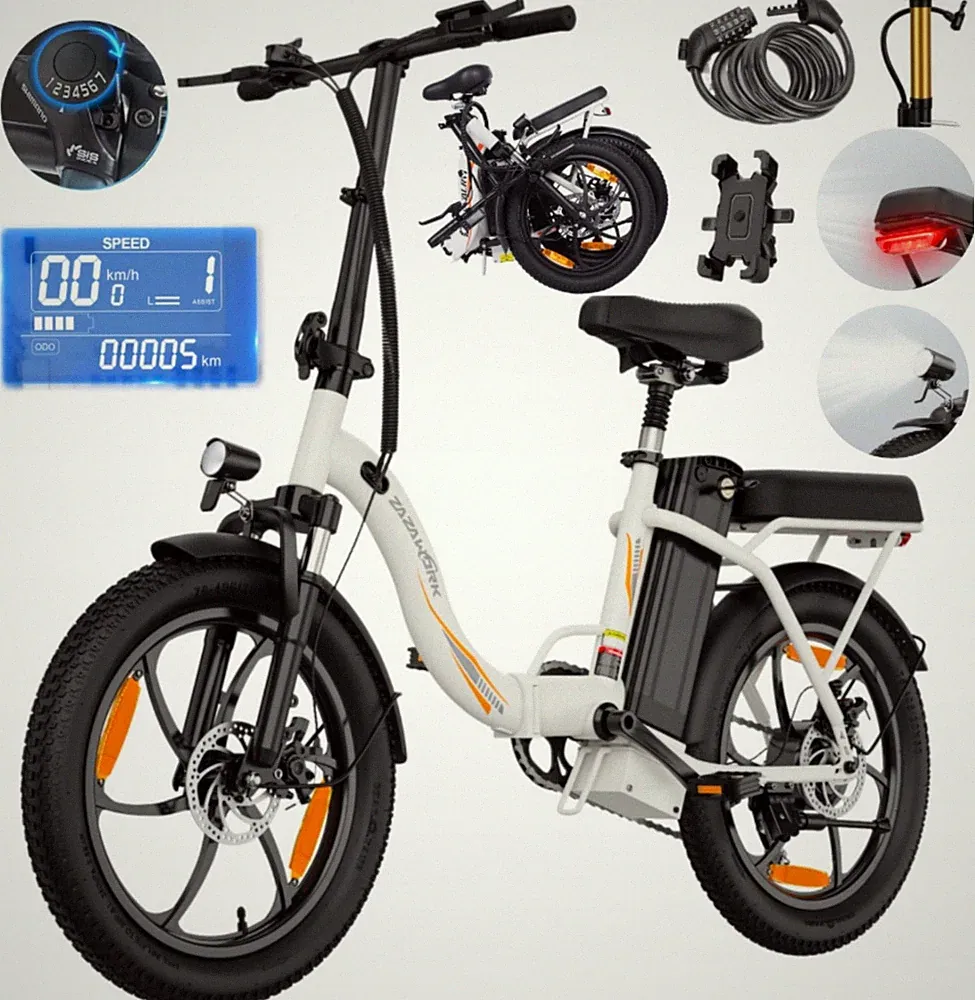 20 Zoll Elektrofahrrad 48V 16AH Klapprad Fatbike 250W Pedelec City E-Bike 100KM