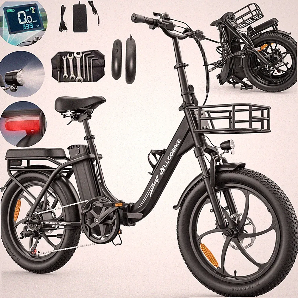 20 Zoll Elektrofahrrad 48V 20AH 32KM/H Klapprad City E-Bike 150km Fatbike w/Korb