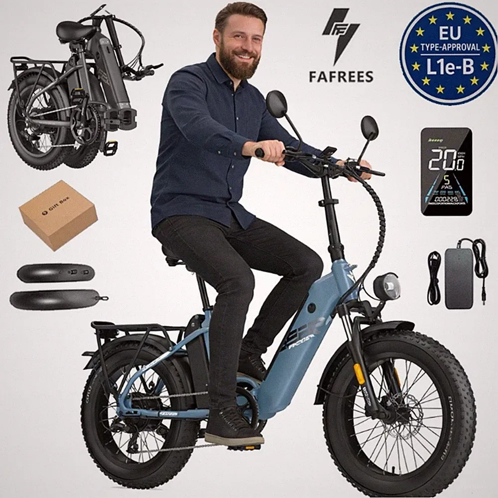 20 Zoll Elektrofahrrad 48V Fett Reifen Mountainbike Pedelec City E-Bike Klapprad