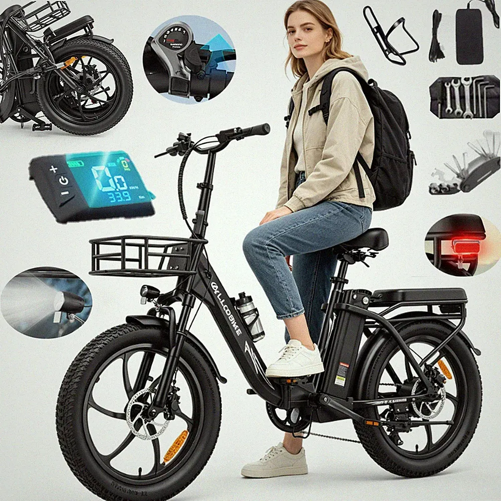 20 Zoll Elektrofahrrad Damen 48V 20AH 32KM/H Klapprad City E-Bike 150km Fatbike