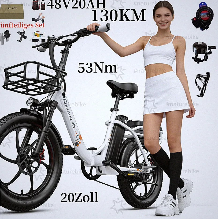 20 Zoll Elektrofahrrad Herren/Damen 48V 20AH Klapprad City E-Bike Fatbike 130KM
