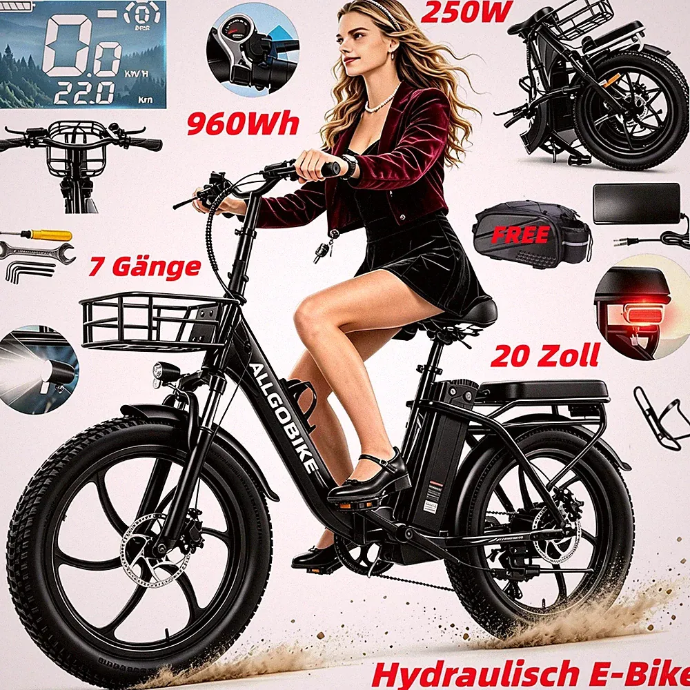 20 Zoll Elektrofahrrad Herren E-Bike 48V 20AH Klapprad E-Citybike Fatbike 150KM