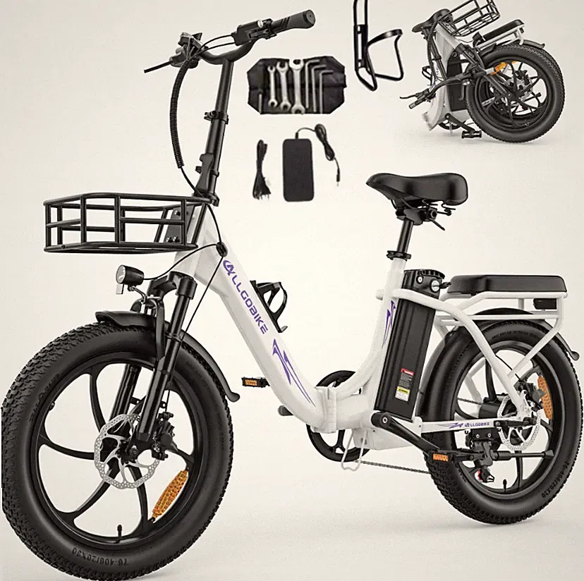 20 Zoll Elektrofahrrad klapprad 250W 48V 20Ah Pendeln Stadt E-City Bike mit korb