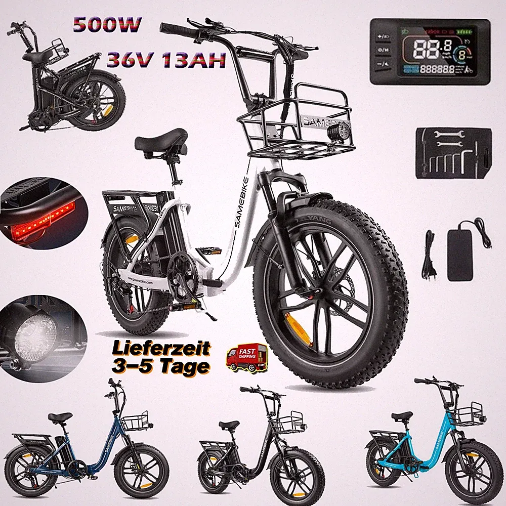 20 Zoll Elektrofahrrad klapprad 500W 468WH Pendeln Stadt E-City Bike mit korb