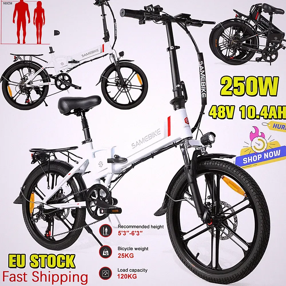 20 Zoll Elektrofahrrad Samebike 20LVXD30 250W 10.4AH Klappbar Fahrrad Ebike 70KM
