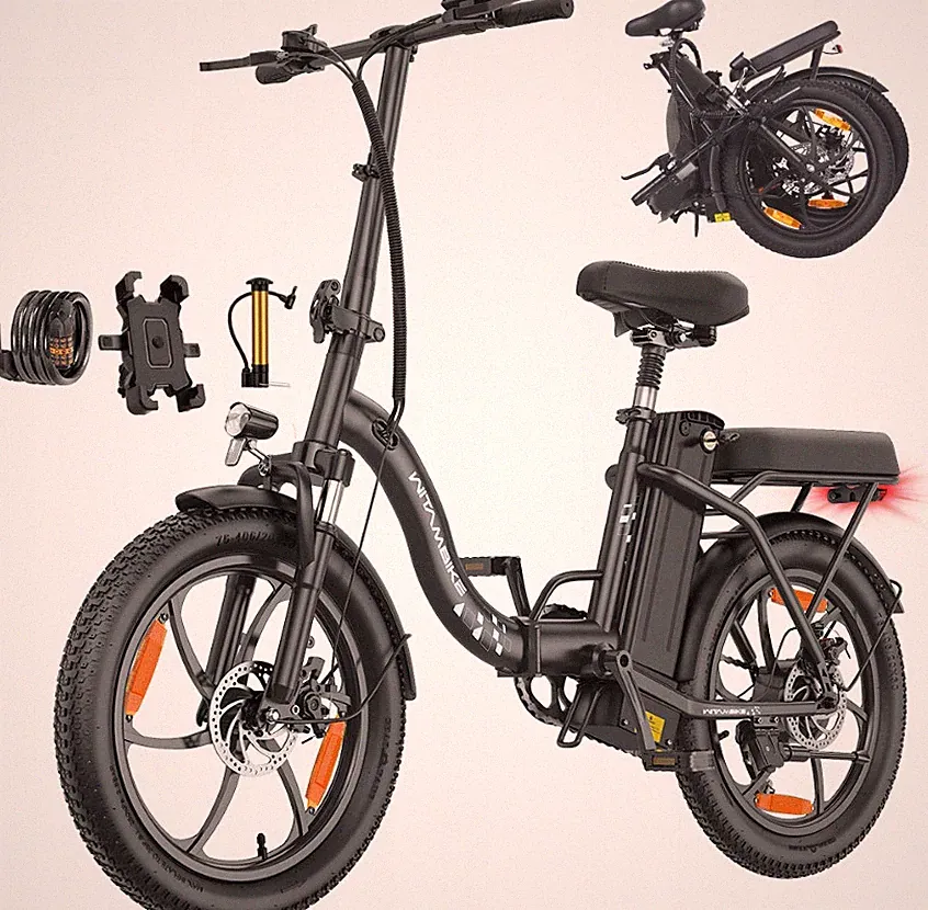 20 Zoll Klappbar E-Bike WITAMBIKE C16 Elektrofahrrad 48V 16AH E-Citybike 100KM