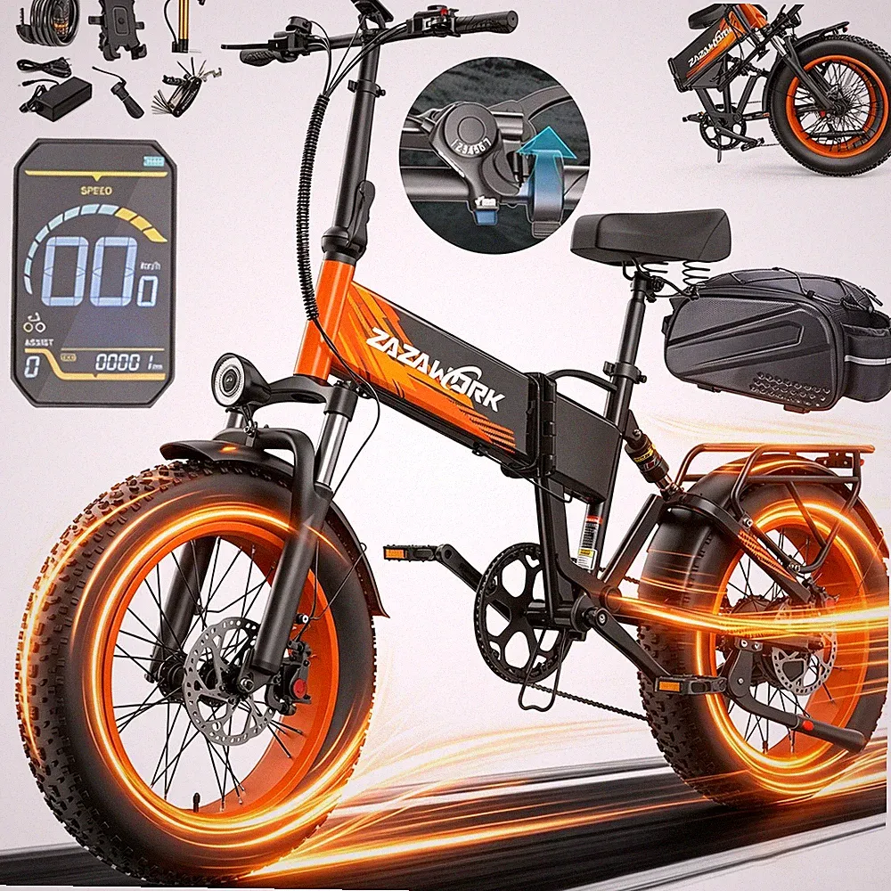 20 Zoll Klappbar Elektrofahrrad 1000W E-bike 48V20AH 45KM/H E-Mountainbike 120KM