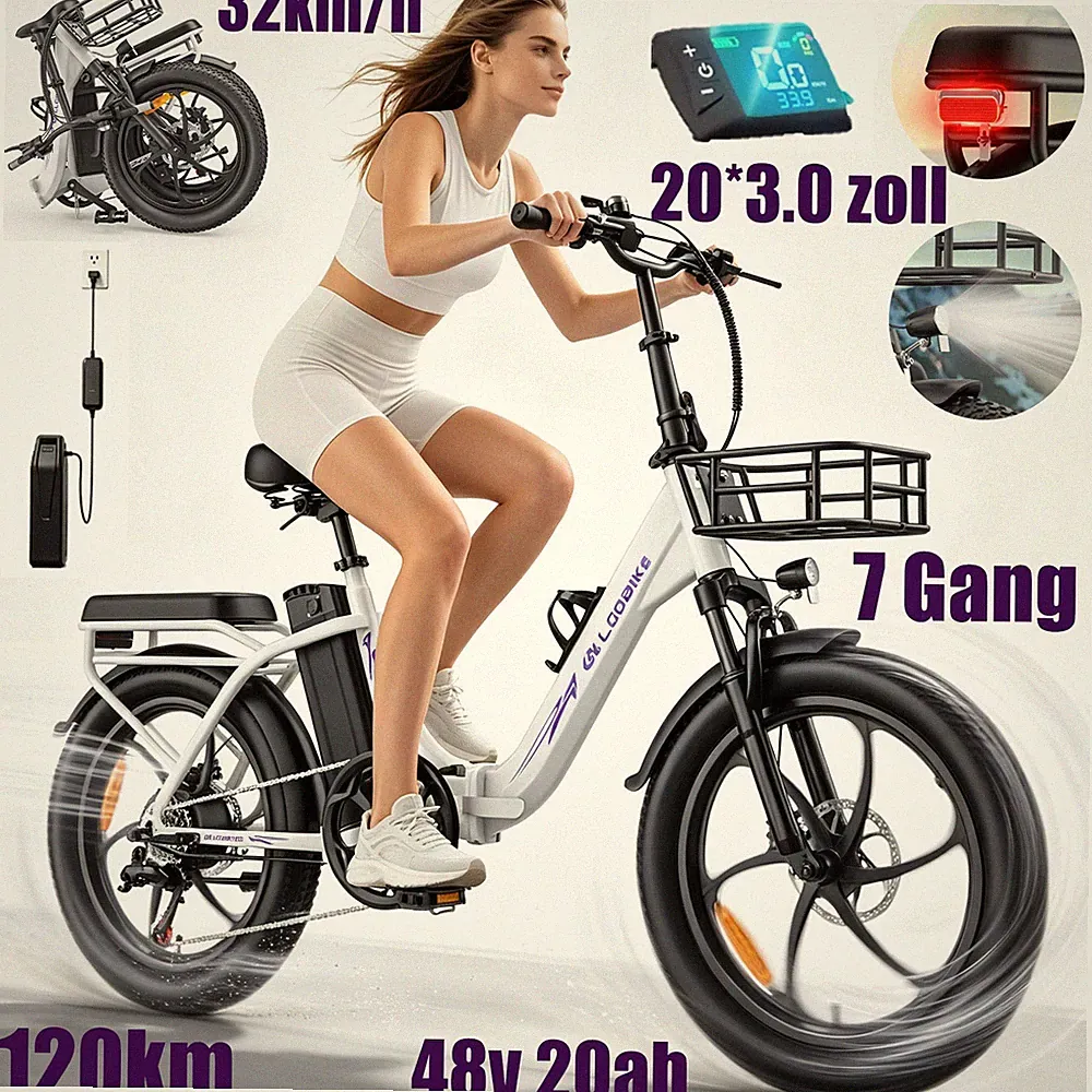 20 Zoll Klapprad E-Bike 48V20Ah Elektrofahrrad Citybike Herren Damen Pedelec Neu