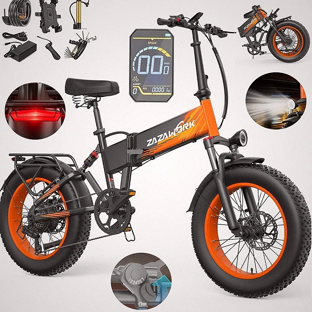 20 Zoll Klapprad E-Mountainbike 1000W E-Bike 48V 20AH 45km/h 7-Gang City EBike