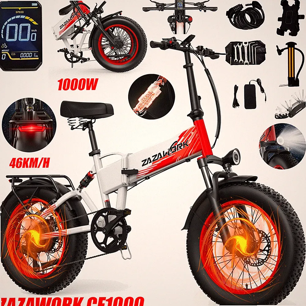 20 Zoll Klapprad Fatbike E-Bike 1000W 48V 20Ah Faltbar Elektrofahrrad 150km DE