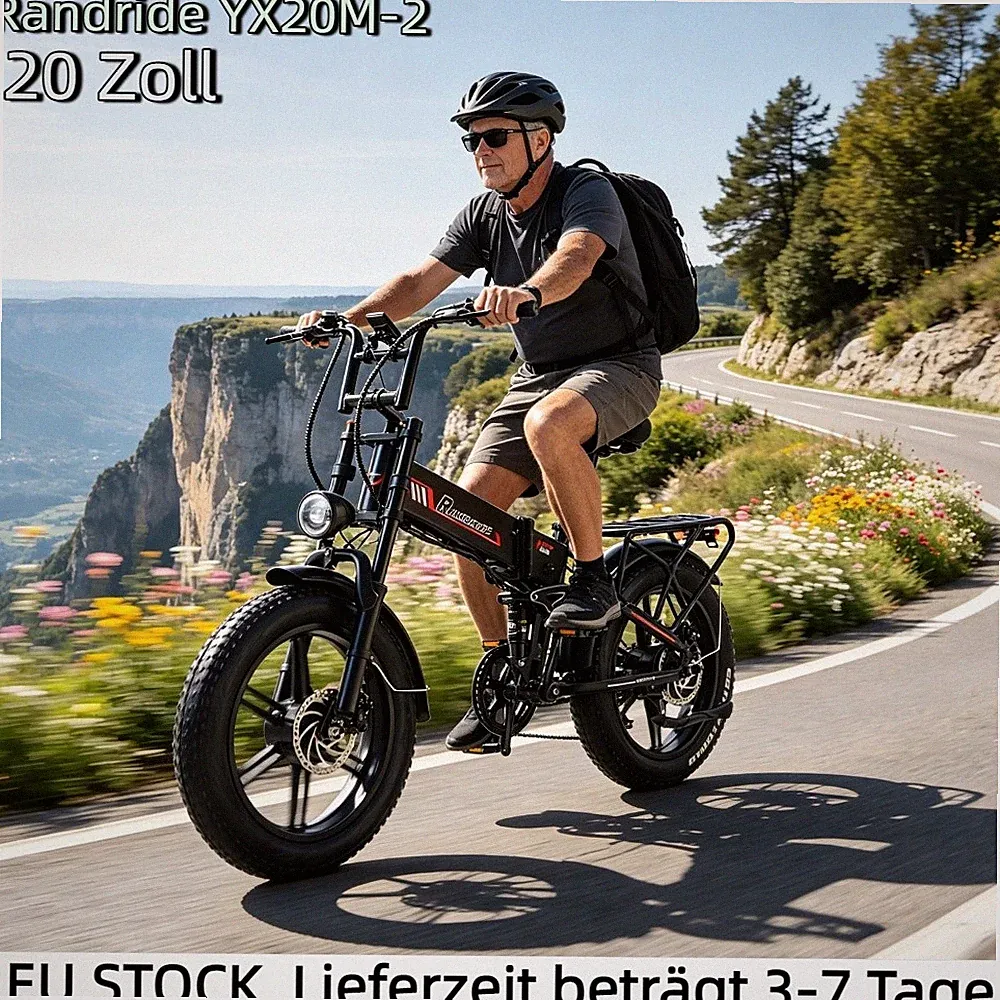 2000W Klapprad E-Bike 20"E-Mountainbike 20AH Ölbremse Fat Bike Elektrofahrrad